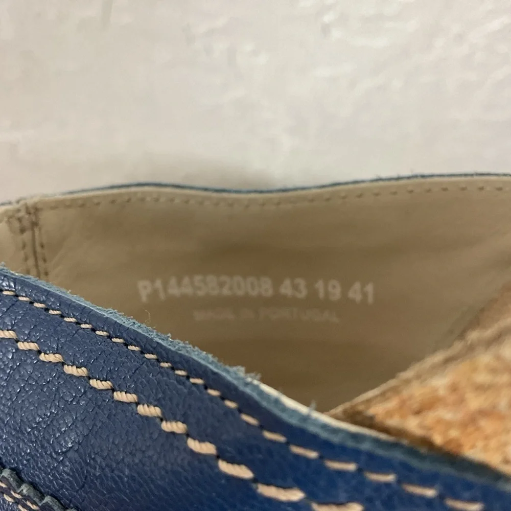 Fly London Suze Women’s Blue Leather Slip On Slide Platform Sandal Sz 41, US 10 - Picture 14 of 15